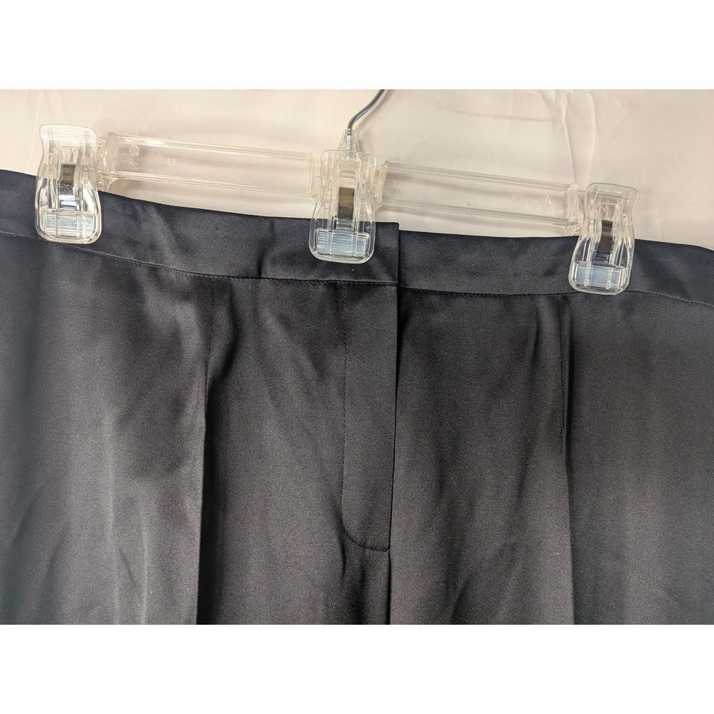 Escada Black 100% Silk Wide Leg Trousers Pants Size 38 Made in Slovenia - Picture 4 of 11